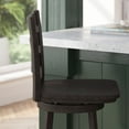 thumbnail image 4 of Merrick Lane 24" Gray Wash Walnut Classic Wooden Ladderback Swivel Counter Height Stool with Solid Wood Seat and Footrest, 4 of 12