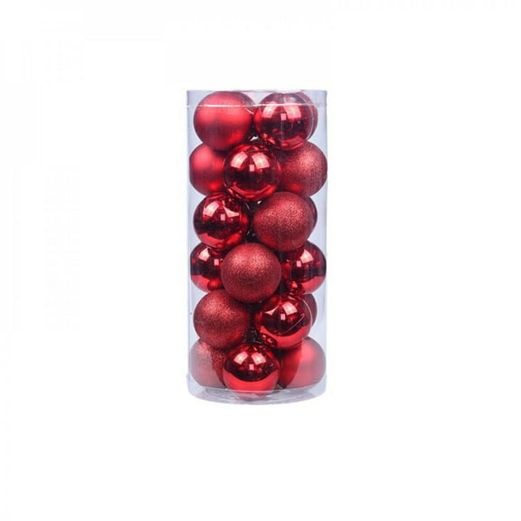 Set of 24 Mini Shatterproof Christmas Balls Tree Ornaments Party Home Decoration, 3cm/1.2inch(Red)