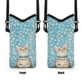 thumbnail image 6 of SEANATIVE Waterproof Crossbody Bag Phone Bag Women Men Cell Phone Purse Shoulder Bag Mini Wallet Shoulder Bag Small Satchel with Removable Adjustable Strap, Cat with Bell Collar Floral Blue, 6 of 7