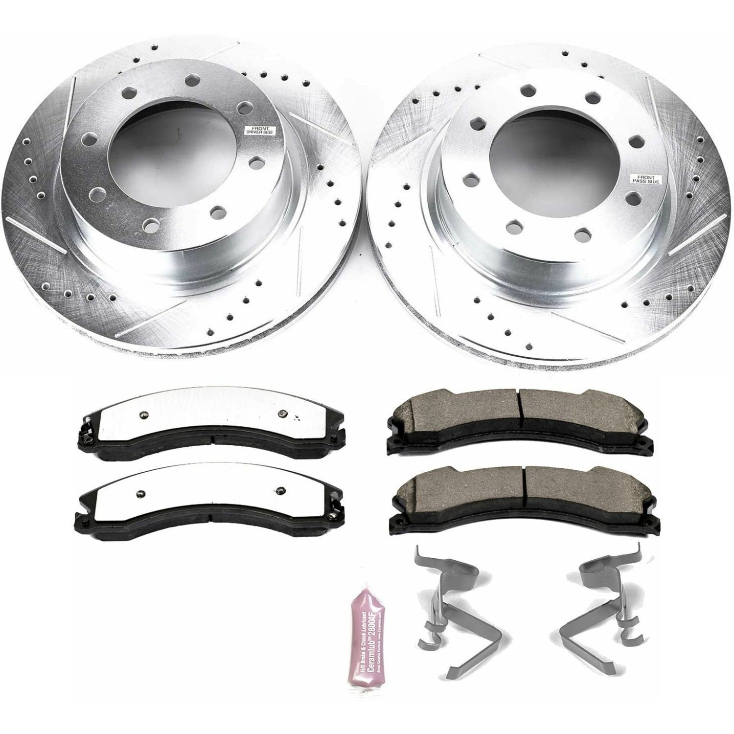 PowerStop Front Z36 Truck & Tow Carbon-Fiber Ceramic Brake Pad and Drilled and Slotted Rotor Kit Fits: NISSAN Select Models K6518-36
