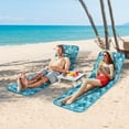 thumbnail image 2 of Patiojoy Ensemble de 2 Chaises de Plage avec Table d'Appoint Chaises de Plage Pliantes Type Sac à Dos avec Poche à Fermeture Éclair à 5 Positions Réglables, 2 of 10