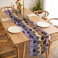 thumbnail image 3 of Purple Brown Table Runner - 90 Inch Long, Kitchen Dining Table Runner Dresser Scarves, Rustic Farmhouse Dog Paw Vintage Farmhouse Decor for Coffee Tables Wedding Party Banquet, 3 of 8