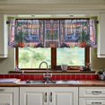 thumbnail image 3 of Yayeee Kitchen Curtains Set of 2 Light Filtering 57"x36" Over Sink Window Panels, Green Boat, 3 of 7