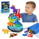 thumbnail image 1 of IPOURUP Juguetes de dinosaurios para niños de 3 a 5 años: juguetes Montessori apilables de madera para niños de 3 a 7 años, juego de competición de equilibrio para la familia, regalos ideales de Navid, 1 of 3