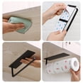 thumbnail image 3 of Wall Mounted Paper Towel Holder, Space-Saving Matte Black Design For Easy Installation, Heavy Duty Magnetic Construction For Wide Usage In Bathroom And Office (Color: Black), 3 of 5