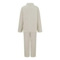 thumbnail image 4 of 2 Piece Pajamas for Women Set Soft Comfy Pajama Fleece Pullover Ribbed Pjs Warm Plush Lounge Sleepwear White One Size, 4 of 7