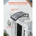 thumbnail image 2 of 24x24 Inch Smoky Gray Mini Door Window Awning ABS Bracket Outdoor Rainproof Sunshade Canopy, 2 of 6