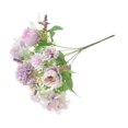thumbnail image 2 of Wosthever Decoración para el hogar, flor de peonía Rosa Artificial, tela de seda, ramo de flores falsas, accesorio de fotografía para Flores artificiales morado claro PC 1, 2 of 6