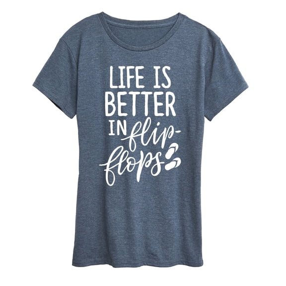 Instant Message - Life Is Better In Flip Flops Short Sleeve Graphic T-Shirt