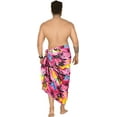thumbnail image 4 of HAPPY BAY Men's Pareo Swim Trunk Vacation Sarong Beach Wrap One Size Pink, Palm Tree Summer Vacation Party, 4 of 5