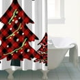 thumbnail image 5 of Rideaux de Douche Arbre de Noël Rouge, Rideau Réutilisable avec Crochets en Tissu Polyester Vintage pour Salle de Bain Baignoire Vacances d'Automne, 5 of 5