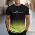 thumbnail image 2 of Wavsuf Mens Tees Shirts Men Plain T Shirts Short Sleeve Elasticity Fashionable Tight Round Neck Undershirt T Shirt Yellow Size 2XL, 2 of 6