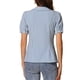 thumbnail image 3 of CAMISA DE CUADROS PARA MUJER INSPIRADA CHIC CON COLLAR PETER PAN Y MANGAS CORTAS ABULLONADAS, BLUSA DE BOTONES TAMAÑO XS AZUL LAGO, 3 of 6