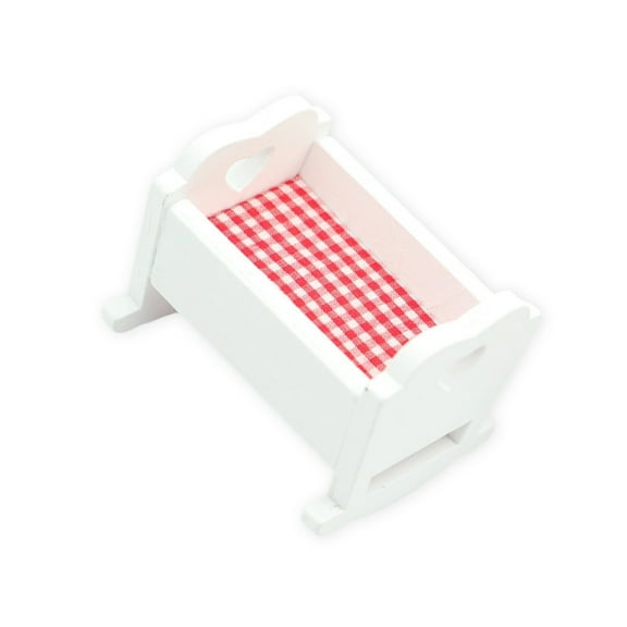 Miniature Rocking Cradle With Swing Motion Realistic Furniture For 1/12 Dollhouses Scene Display Craft Project Decoration