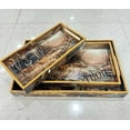 thumbnail image 2 of Set of 3 Large Serving Trays w/Handles Nesting Breakfast Serving Trays Afternoon Tea Tray Decorative Rectangular Display Tray Set, 2 of 4