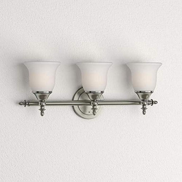3 light brushed nickel vanity light outlet