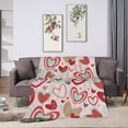 thumbnail image 6 of DouZhe Ultra-Soft Micro Fleece Lightweight Flannel Bed Blanket, Multicolored Hearts Pink Print Cozy Warm Throw Blankets, 60"x50", 6 of 7