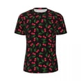 thumbnail image 4 of T Shirt For Men Sportswear T-Shirt For Couple Cute Fruit Harajuku Red Watercolor Cherries Summer Tee, 4 of 7