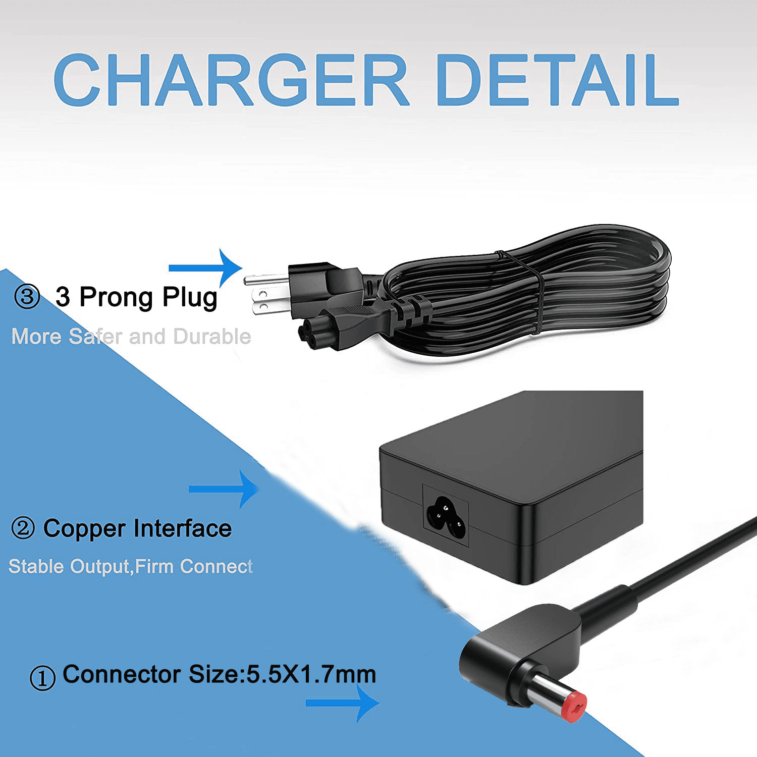 180W Laptop Charger for Acer Nitro 5 7 V15 V16 Gaming Laptop,Compatible with AN515-57 AN515-55 AN515-54 AN515-53 51 45 Predator Helios 300 G3-571 PH315-52 Triton 300 Series Power Supply Adapter