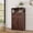 Dark Brown, variant on Farmhouse White Storage Cabinet with Doors and Drawers, Freestanding Kitchen Pantry Cabinet, Floor Storage Cabinet Hutch Cupboard for Kitchen/Laundry/Living Room/Bedroom