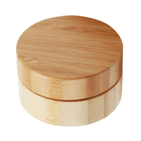 Hemoton Portable Bamboo Bait Container With Aluminum Liner Light-Proof Fishing Tackle Box For Worms Small Fishing Lure Organizer Pocket Tackle Box For Outdoor Fishing