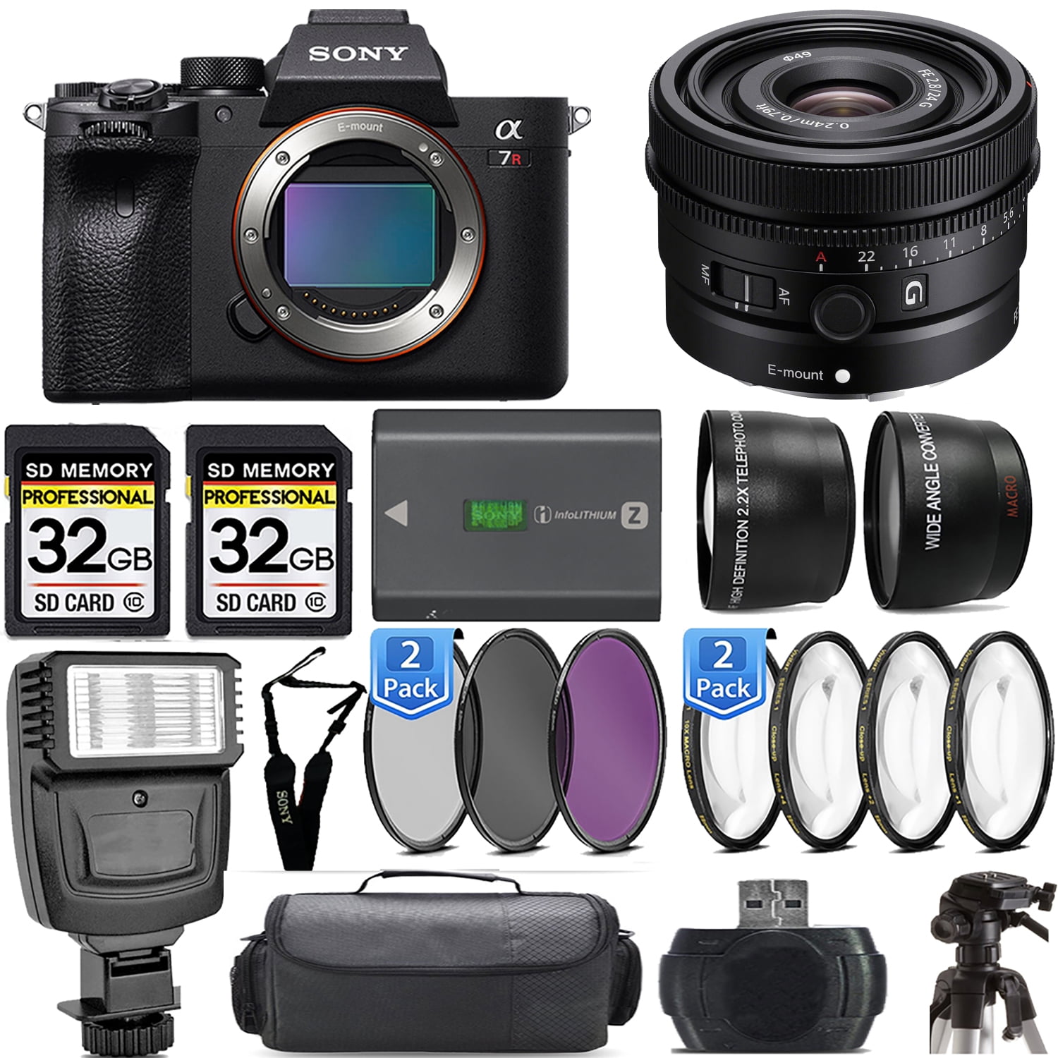 Sony a7R IVA Mirrorless Camera+24mm f/2.8 G Lens +Flash Kit