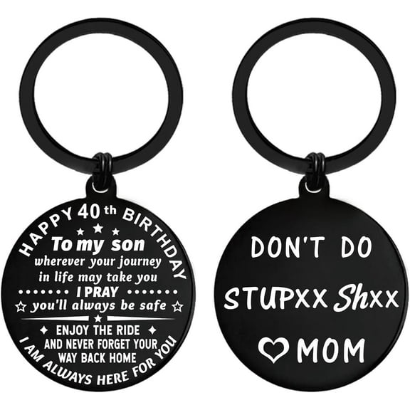 Son 40th Birthday Gifts for Him, 40 Years Old Man Birthday Gift Ideas, Happy 40th Birthday Decorations Keychain Son