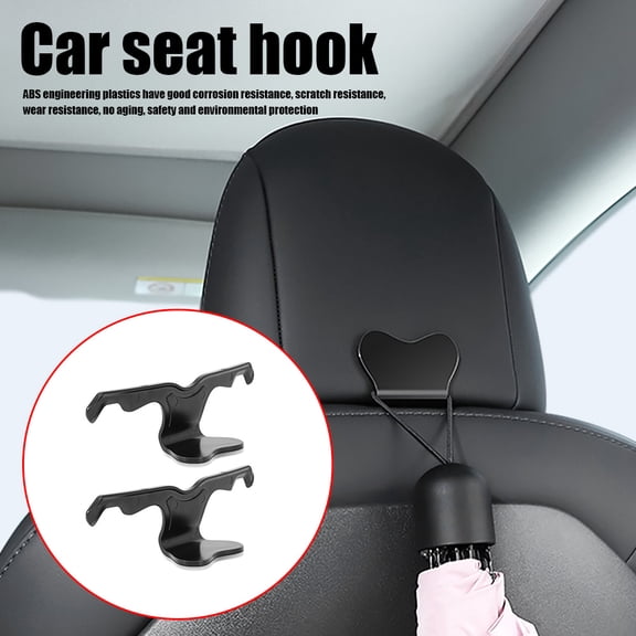Yucurem 2pcs Car Seat Back Hook Headrest Organizer Hanger for Tesla Model 3/Y/X/S