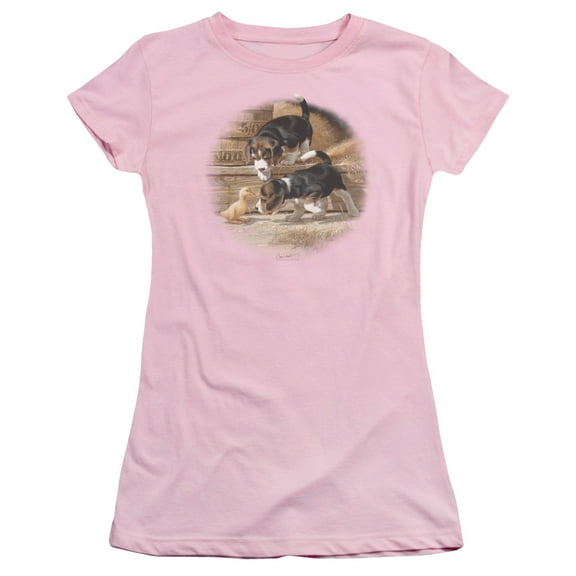 Wildlife Getting Acquainted S/S Junior Women's T-Shirt Sheer Pink