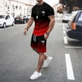 thumbnail image 2 of SHIXIAOO Survêtement d'Été 2025 pour Homme Grande Taille Manches Courtes Col Rond Ensemble Athlétique Décontracté à Blocs de Couleur Taille à Cordon Ensemble de Survêtement Homme Col Roulé pour Veste de Complet Costume Spatial pour Homme, 2 of 5