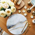 thumbnail image 2 of Gray Marble Round 15 Inch Placemats Set of 8, Modern Ink Painting Art Abstract HeatResistant Non Slip Place Mats for Dining Table, Wipeable Braided Kitchen Table Mats for Housewarming, 2 of 9
