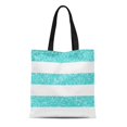 thumbnail image 1 of NUDECOR Canvas Tote Bag Bling Sparkle Look Stripes Reusable Pattern Modern Girly Cute Reusable Handbag Shoulder Grocery Shopping Bags, 1 of 1