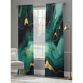 thumbnail image 4 of Aqua Green Gold Marble Sheer Curtains 84 Inches Long 2 Panels Bronzing Watercolor Modern Abstract Art Light Filtering Semi Sheer Window Curtains Drapes for Bedroom Living Room 52"x84", 4 of 7
