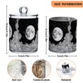 thumbnail image 5 of Yayeee 4 Pack Qtip Holder Bathroom Cotton Swab Canister with Lid Clear Dispenser Set, Black Moon, 5 of 6