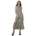 thumbnail image 1 of Moomaya Rayon Halter Neck Sleeveless Front Slit Holiday Dress Women Printed Gown, 1 of 1