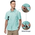 thumbnail image 6 of Zehisen Men's UPF 50+ Sun Protection Short Sleeve Safari Shirts Fishing Shirts Hiking Work Casual Shirt with Zipper Pocket, Green 2XL, 6 of 8