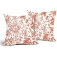 thumbnail image 2 of Orange Flower Pillow Covers 20x20 Inch Set of 2 White and Burnt Orange Throw Pillow Covers Vintage Floral Fall Outdoor Pillowscase Linen Square Cushion Covers for Sofa Couch Bedroom Home Decor, 2 of 6