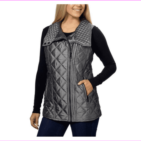 Marc New York, Andrew Marc Women's Quilted Assymmetrical Vest, Gray. Size S