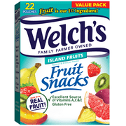 Welch's Fruit Snacks Gluten-Free Island Fruits Soft Fruit Snacks for Halloween, .8 oz, 22 Count