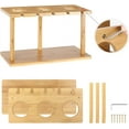 thumbnail image 6 of Countertop Bamboo Wine Holder Rack, Holds 3 Bottles & 3 Glasses, 6 of 6