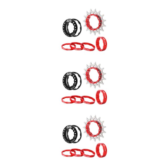 Guardoinrt Mountain Bike Flywheel Set Single Speed 15T Red 15T 3PCS