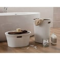 thumbnail image 4 of Superio 40L Elegant Ribbed Plastic Laundry Hamper with Lid - White, 4 of 4