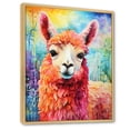 thumbnail image 2 of Designart "Pop Art Alpaca Wool Elegance III" Animals Framed Wall Art - Traditional Pink Alpaca Living Room Framed Canvas Art, 2 of 6