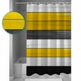 thumbnail image 4 of Yellow Black Shower Curtain, 48" x 72", Striped Gradient Wood Grain Modern Art Waterproof Bathroom Curtain Washable Shower Curtain Set with 12 Hooks, 4 of 6