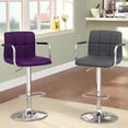 thumbnail image 3 of Furniture of America Justin Contemporary Upholstered Bar Stool, Purple, 3 of 6
