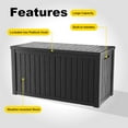 thumbnail image 2 of PATIOEASY 150 Gallon Outdoor Storage Box Waterproof Lockable Resin Deck Box, for Pool Accessories, Tools Storage, UV-Resistant Outside, Black, 2 of 11