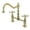 Polished Brass, variant on Kingston Brass KS1178AX Heritage Bridge Kitchen Faucet, Brushed Nickel