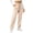 Beige, variant on Women's Wide Leg Sweatpants Elastic High Waist Patch Pockets Cuffed Hem Daily Wear Sweatpants, S-3XL