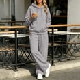 thumbnail image 5 of ShomPort Sweatsuit for Women Fall 2 Piece Outfits Long Sleeve Hoodie Sweatshirts and Wide Leg Joggers Tracksuit Sets, 5 of 6