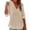Beige, variant on VerPetridure Women's Beach Cover Up Casual V Neck Long Sleeve Linen Hoodie Pullover Tops Lightweight Hooded Shirt with Pocket